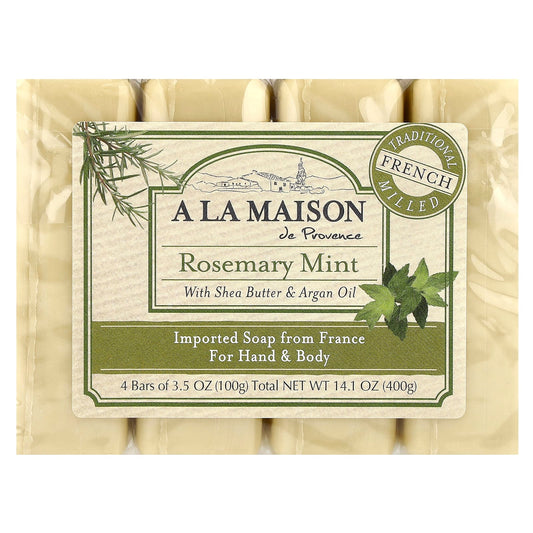 French Milled Rosemary Mint Soap Bars - Cruelty-Free & SLS Free - Image 1