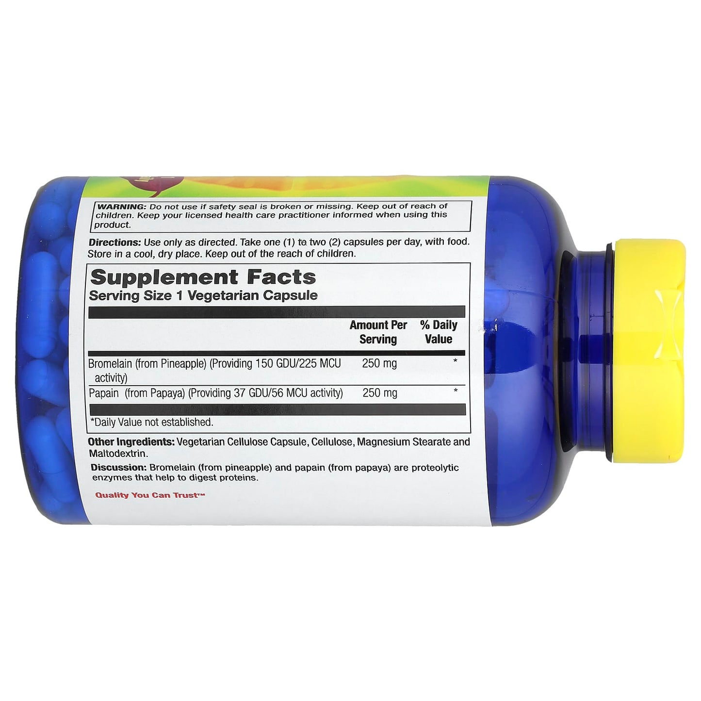 Nature's Life, Bromelain & Papain, 250 Vegetarian Capsules - Image 2
