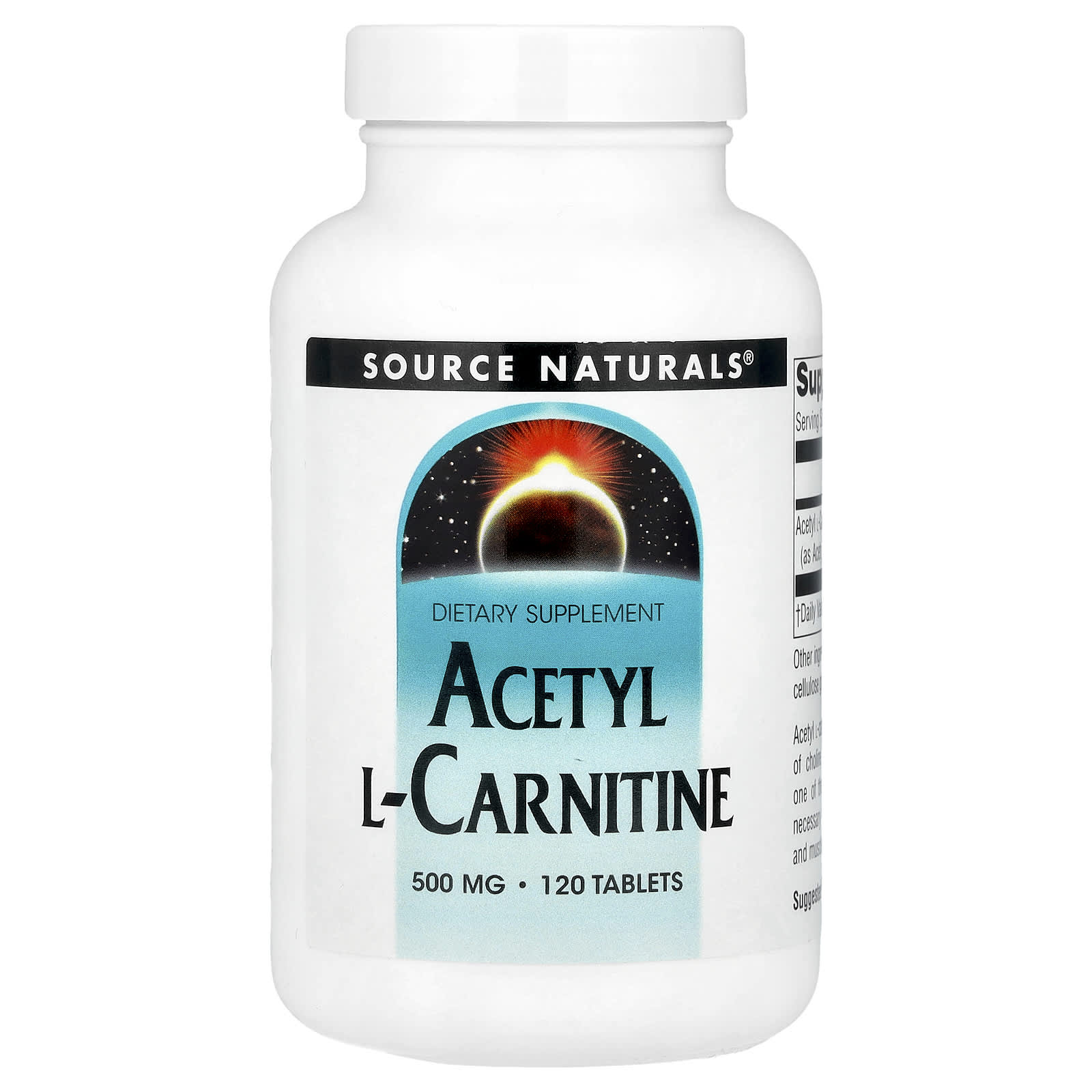 Source Naturals, Acetyl L-Carnitine, 500 mg, 120 Tablets - Image 1