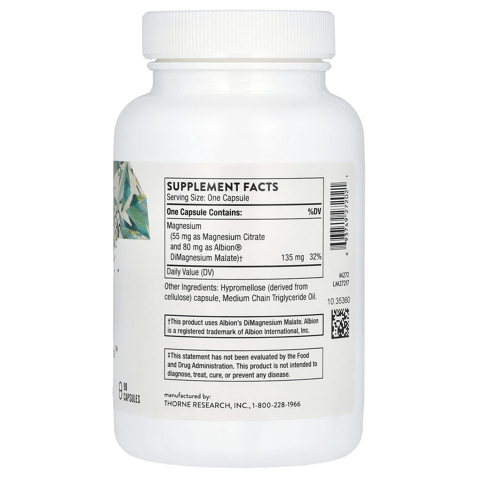 Thorne, Magnesium CitraMate, 90 Capsules (135 mg per Capsule) - Image 2