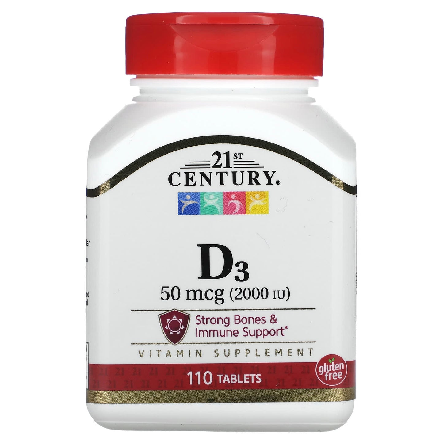 <span>21st Century Vitamin D3 Supplement, 50mcg, 110 Tablets for Strong Bones & Immune Support</span> - Image 1