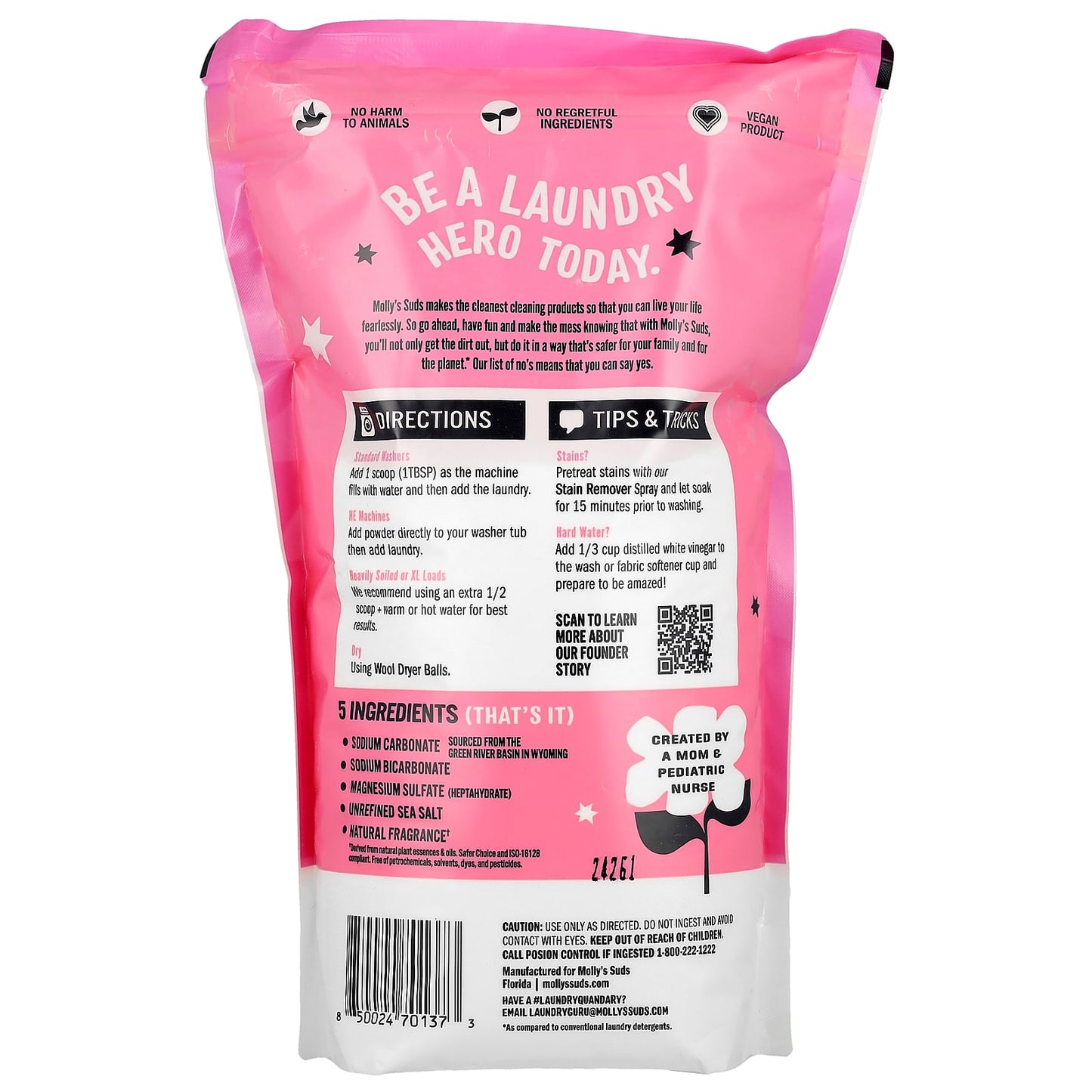 Molly's Suds, Laundry Powder, Lotus & Peony, 79 oz (2.23 kg) - Image 2