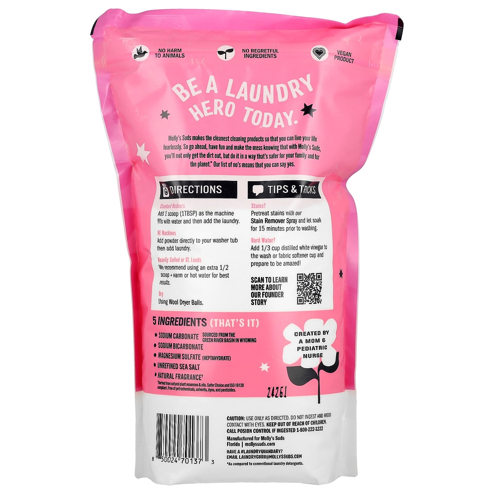 Molly's Suds, Laundry Powder, Lotus & Peony, 79 oz (2.23 kg) - Image 2