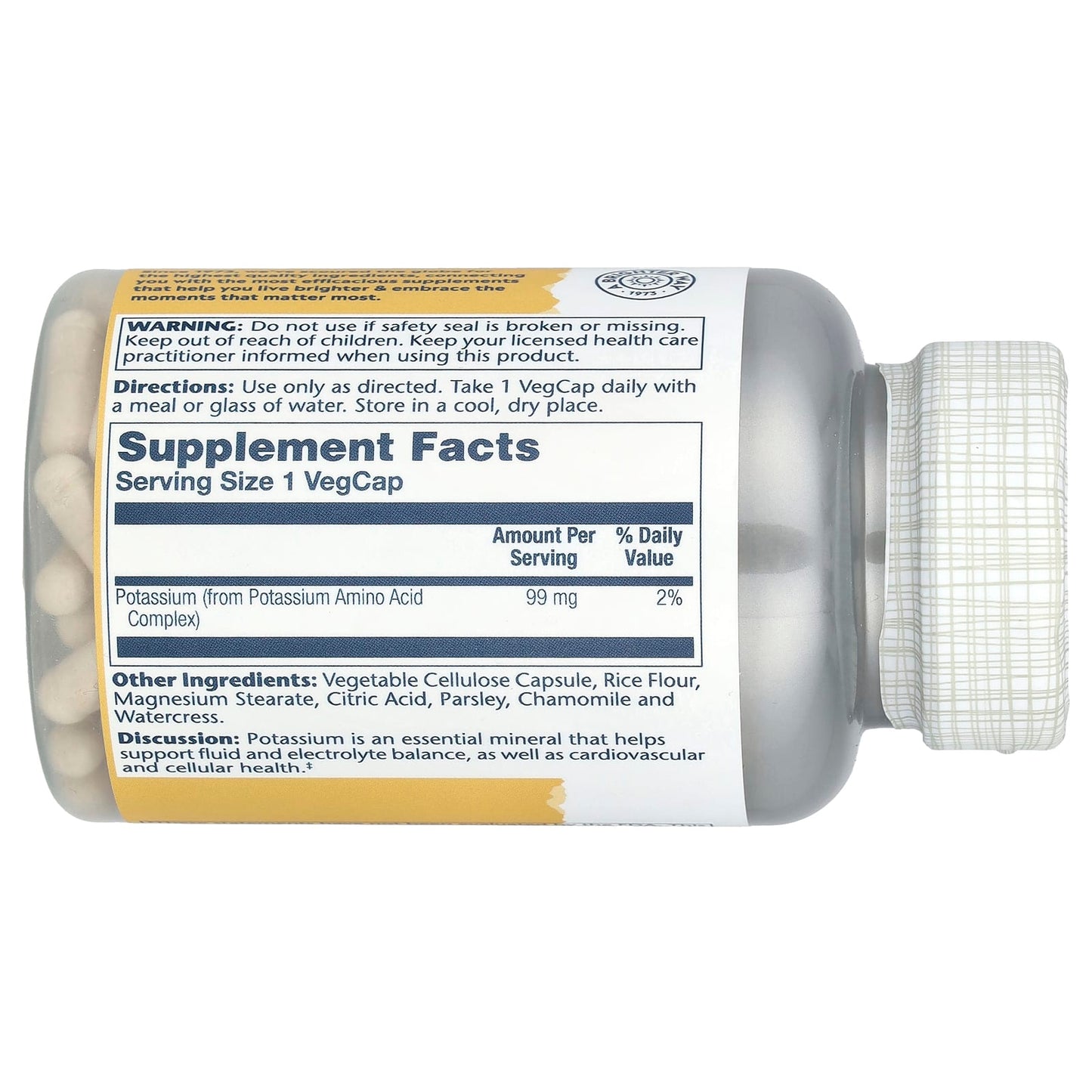 Solaray, Potassium, 99 mg, 200 VegCaps - Image 2