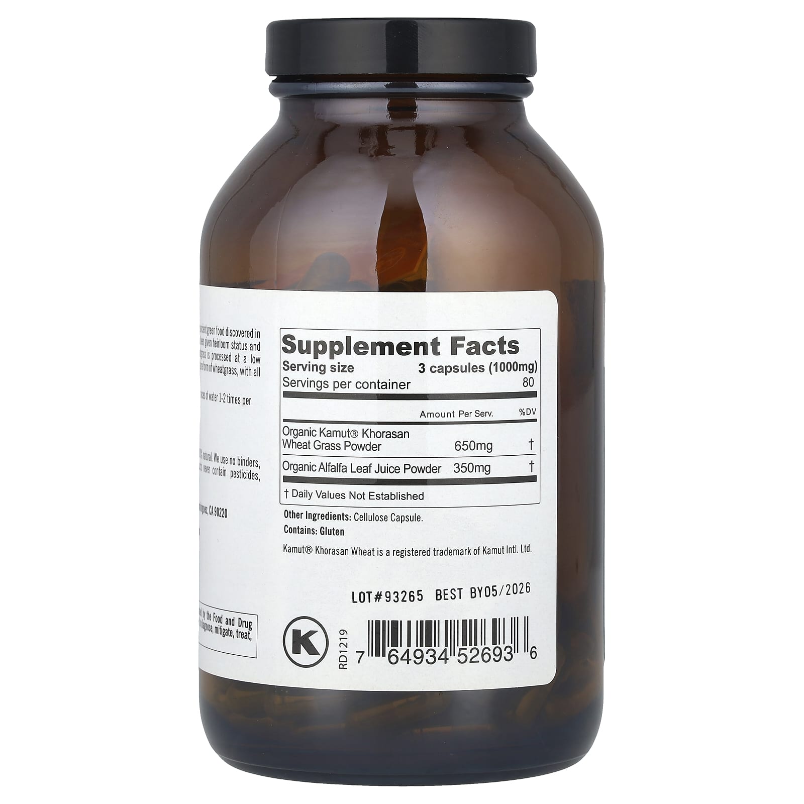 Pure Planet, Heirloom Wheatgrass, 240 Vegetarian Capsules - Image 2