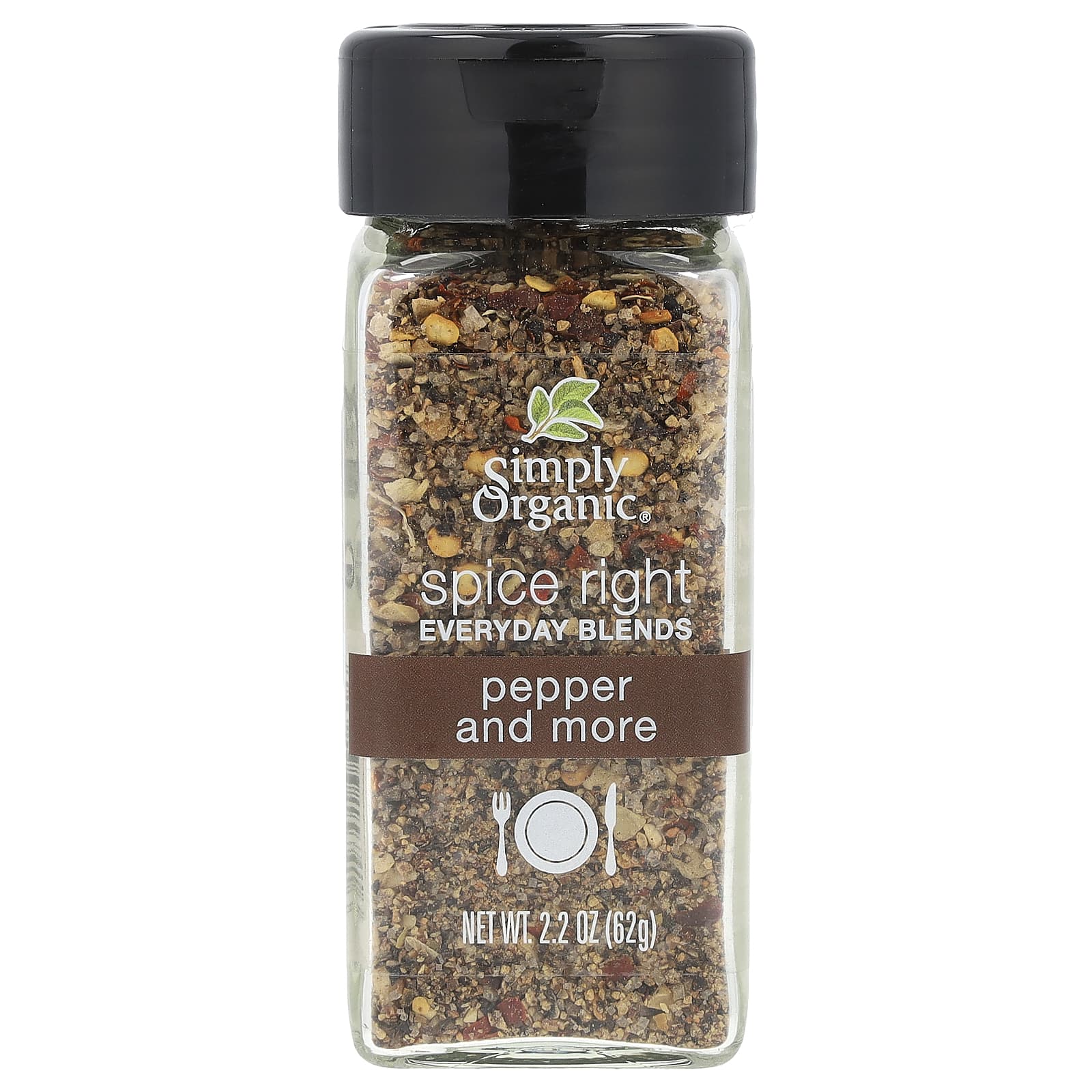 Simply Organic, Spice Right Everyday Blends, Pepper and More, 2.2 oz (62 g) - Image 1