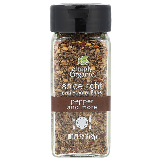 Simply Organic, Spice Right Everyday Blends, Pepper and More, 2.2 oz (62 g) - Image 1
