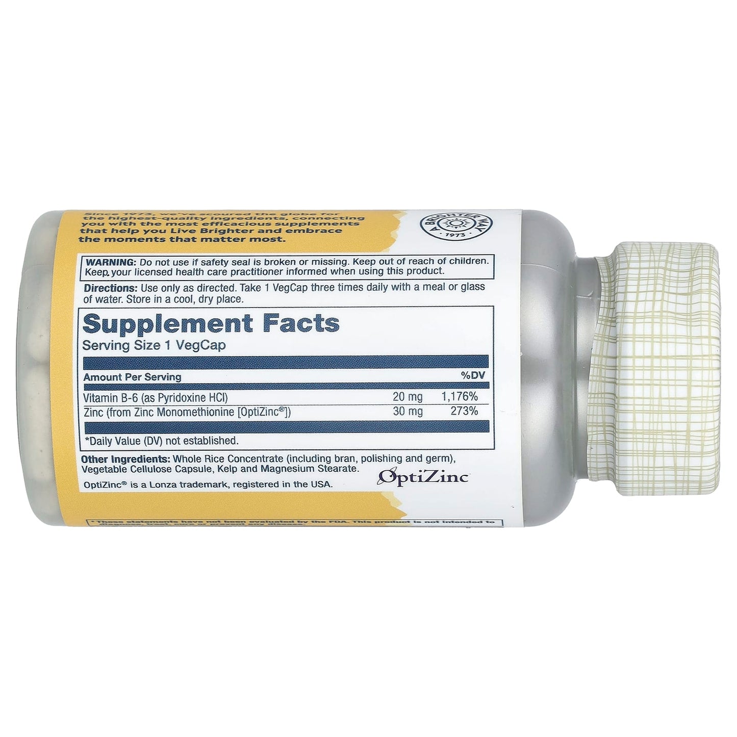 Solaray, Optizinc®, 30 mg, 60 VegCaps - Image 2