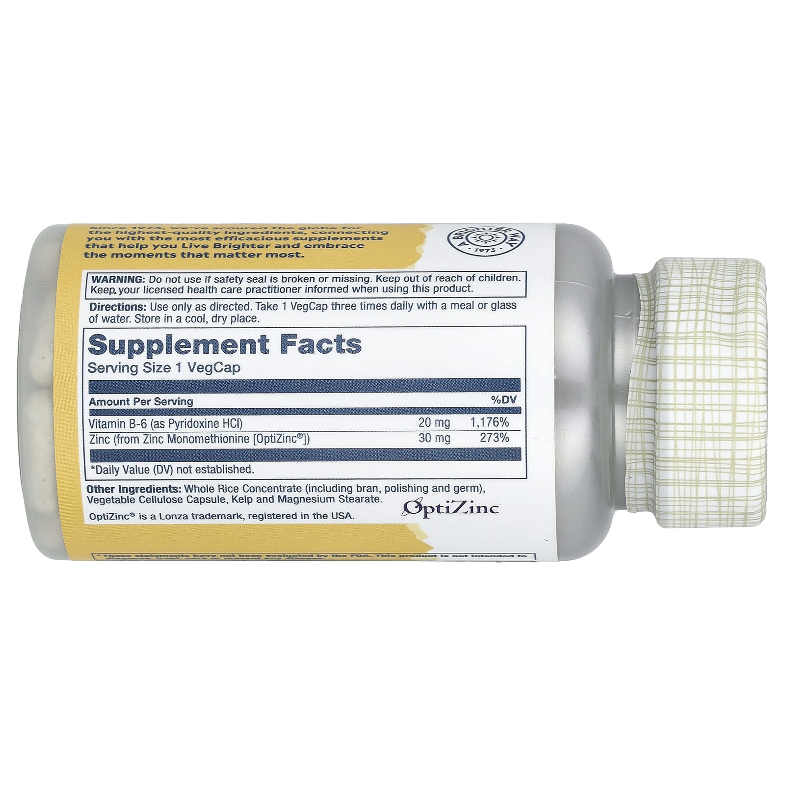 Solaray, Optizinc®, 30 mg, 60 VegCaps - Image 2