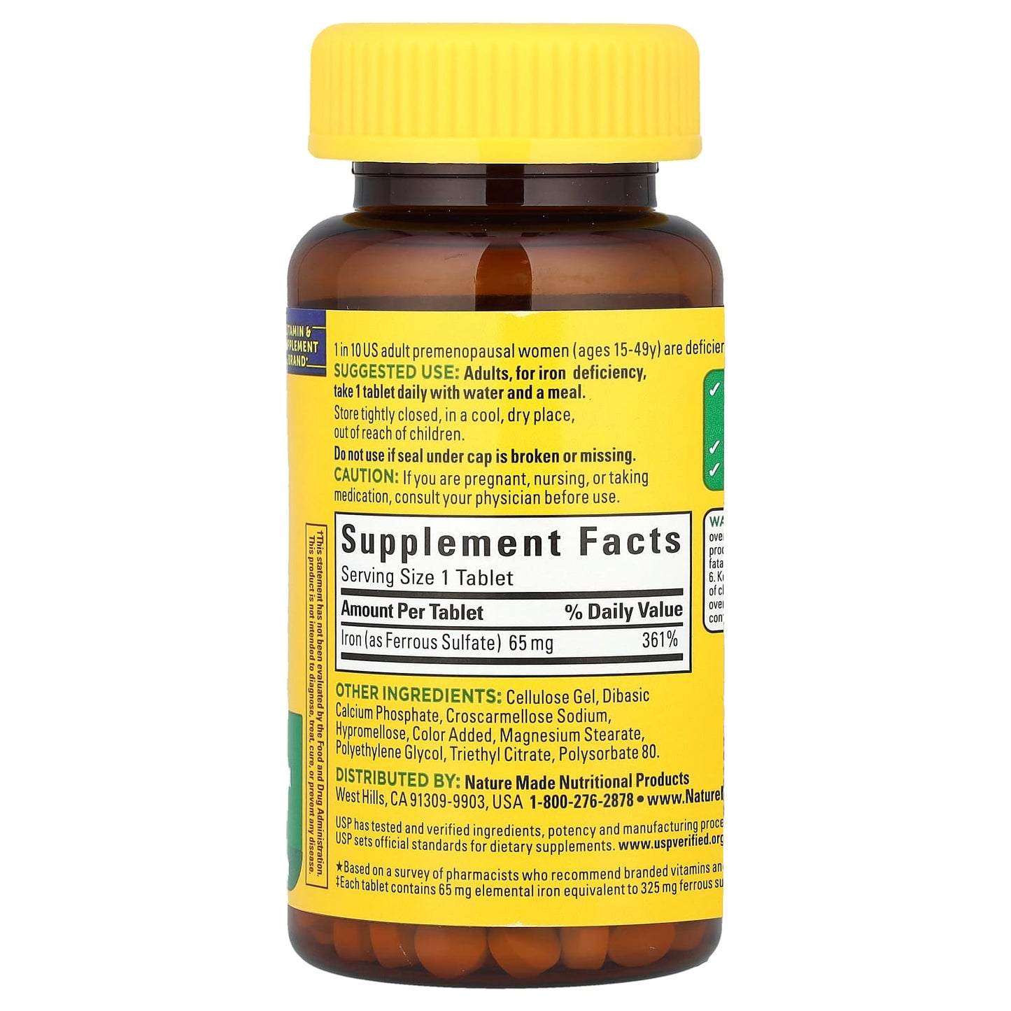 Nature Made, Iron, 65 mg, 180 Tablets - Image 2