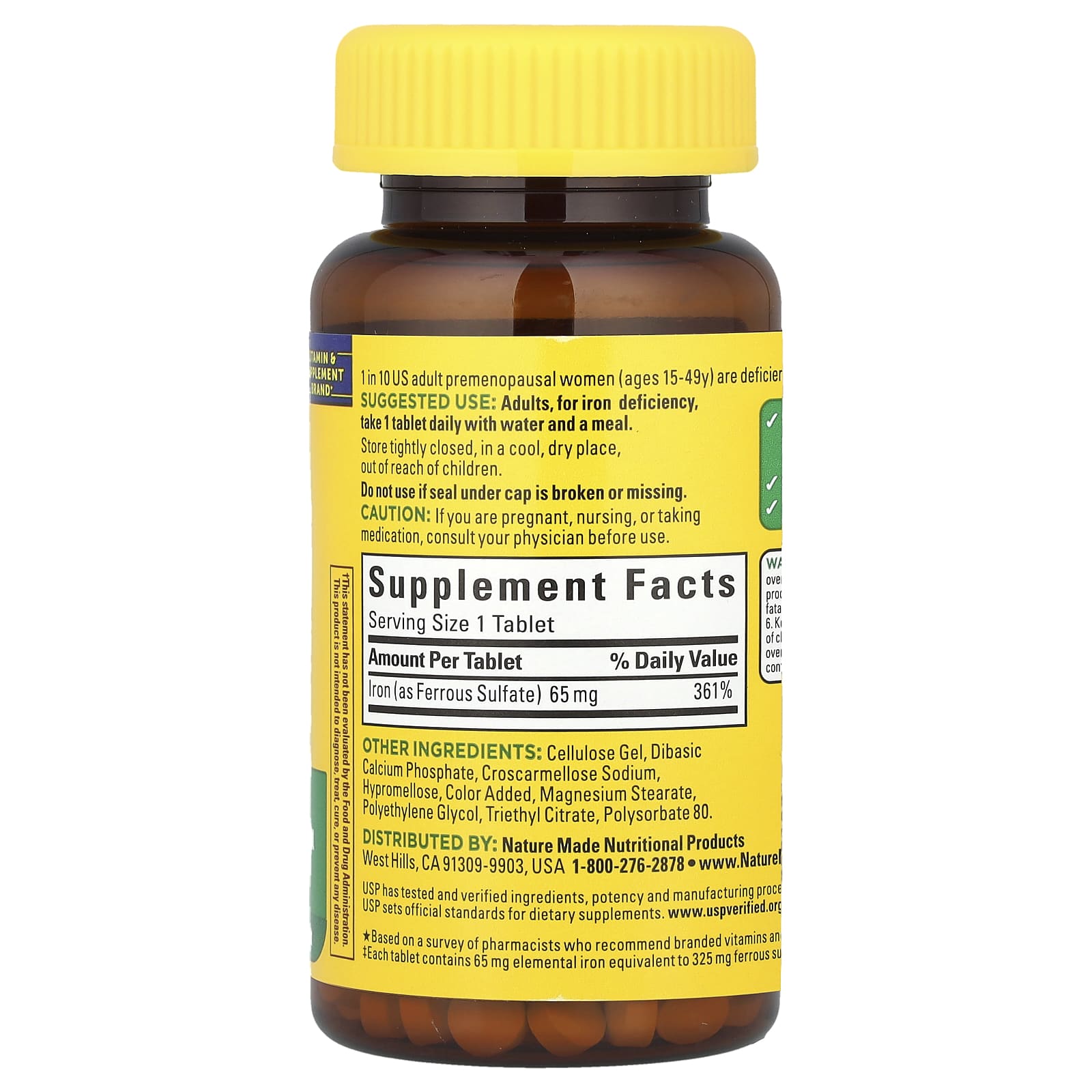 Nature Made, Iron, 65 mg, 180 Tablets - Image 2