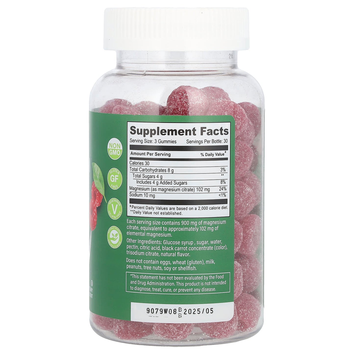 YumVs, Magnesium Citrate, Raspberry, 90 Gummies (300 mg per Gummy) - Image 2