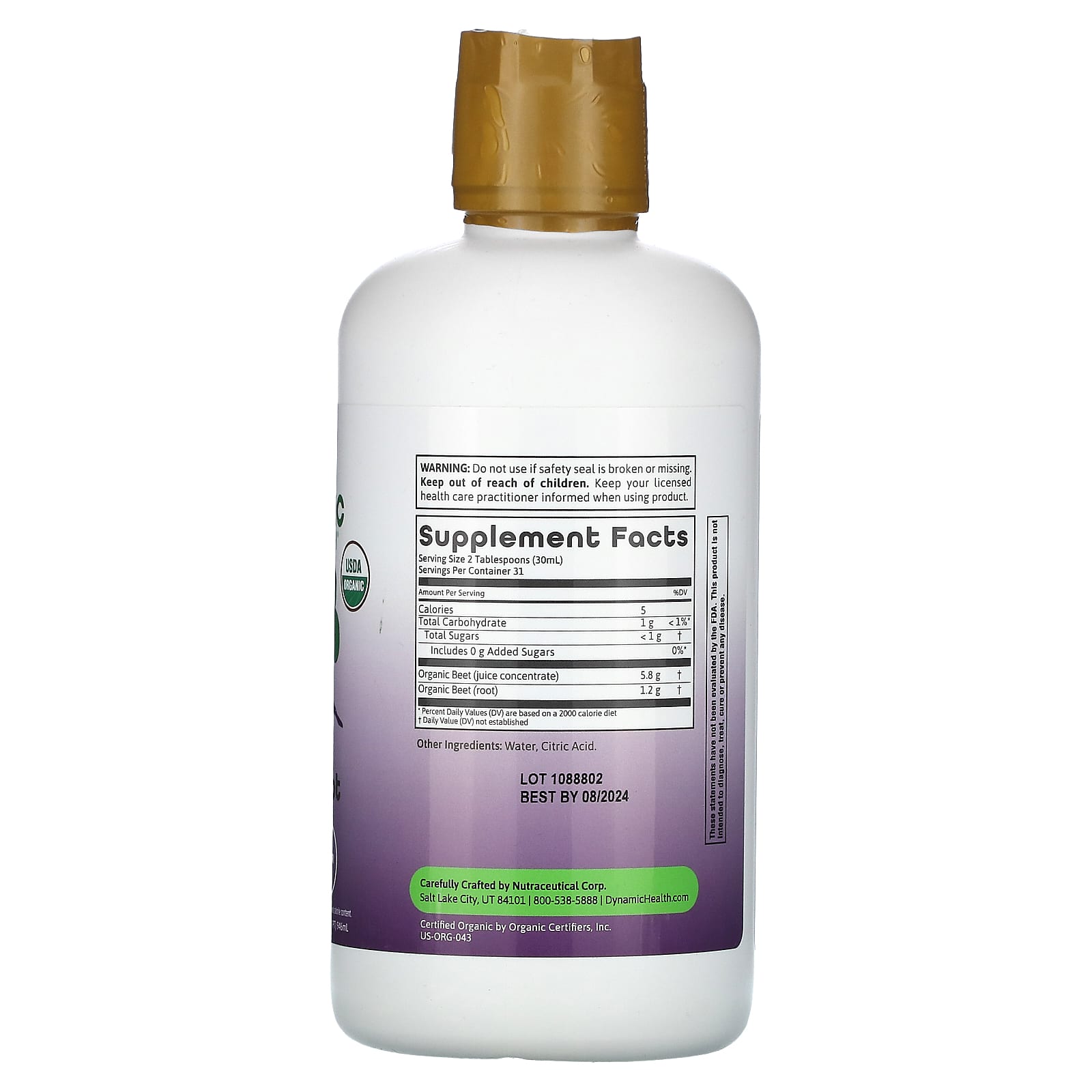 USDA Organic Beetroot Juice Concentrate 32oz by Dynamic Health - Image 2