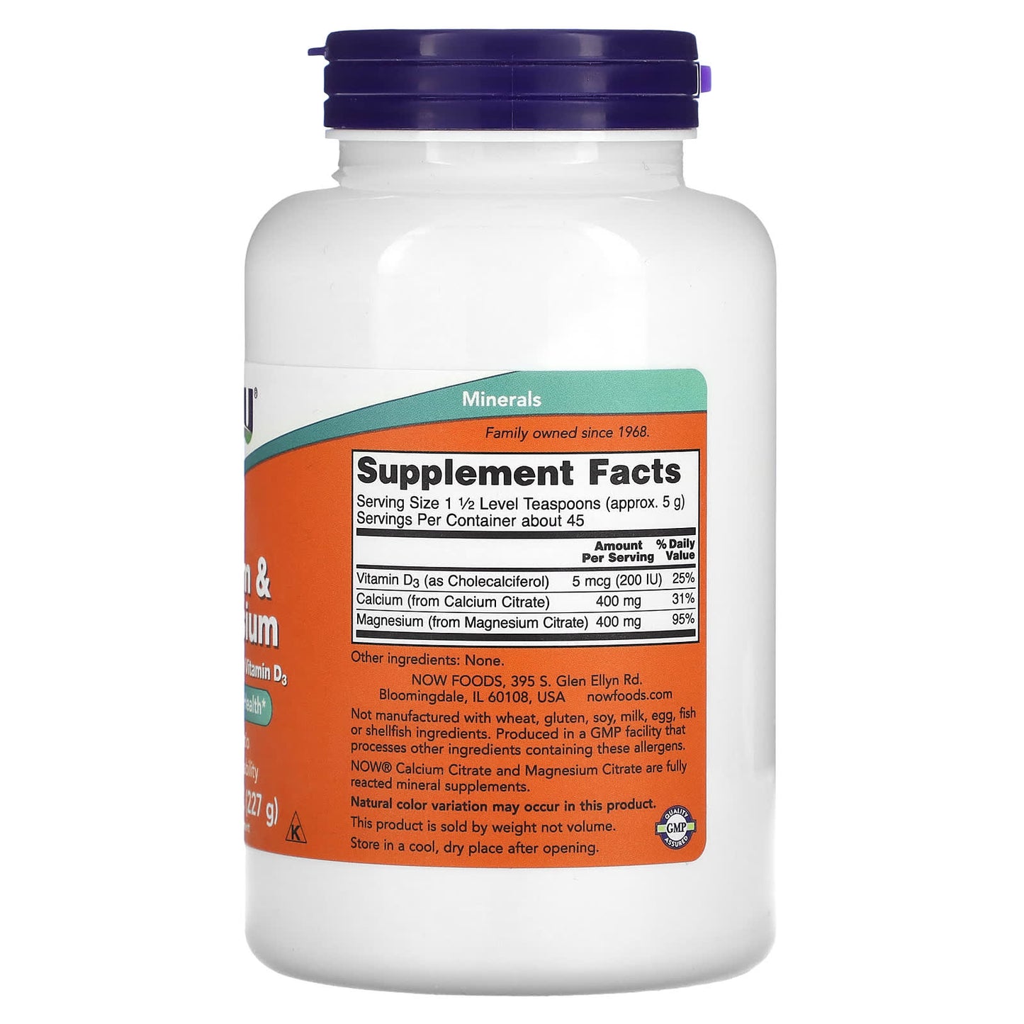 NOW Foods, Calcium & Magnesium, 8 oz (227 g) - Image 2