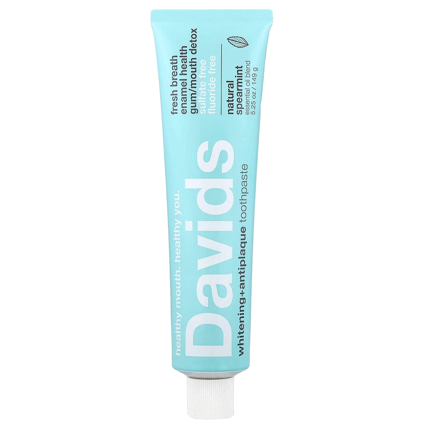 Natural Whitening Toothpaste by Davids - Spearmint Fresh Breath - Image 1