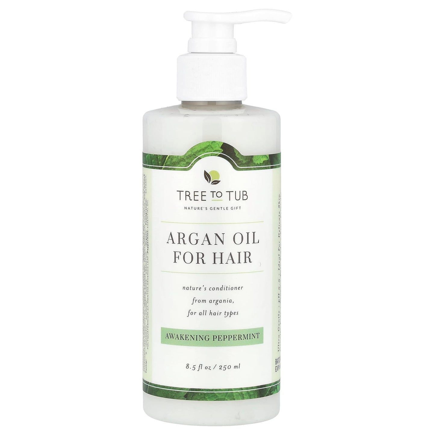 Tree To Tub, Argan Oil For Hair Conditioner, For All Hair Types, Awakening Peppermint, 8.5 fl oz (250 ml) - Image 1