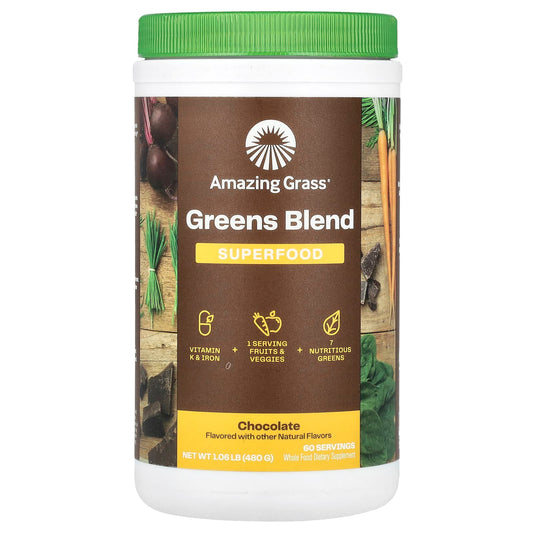 Amazing Grass Greens Blend Superfood Powder, Chocolate Flavor, 1.06 oz - Image 1