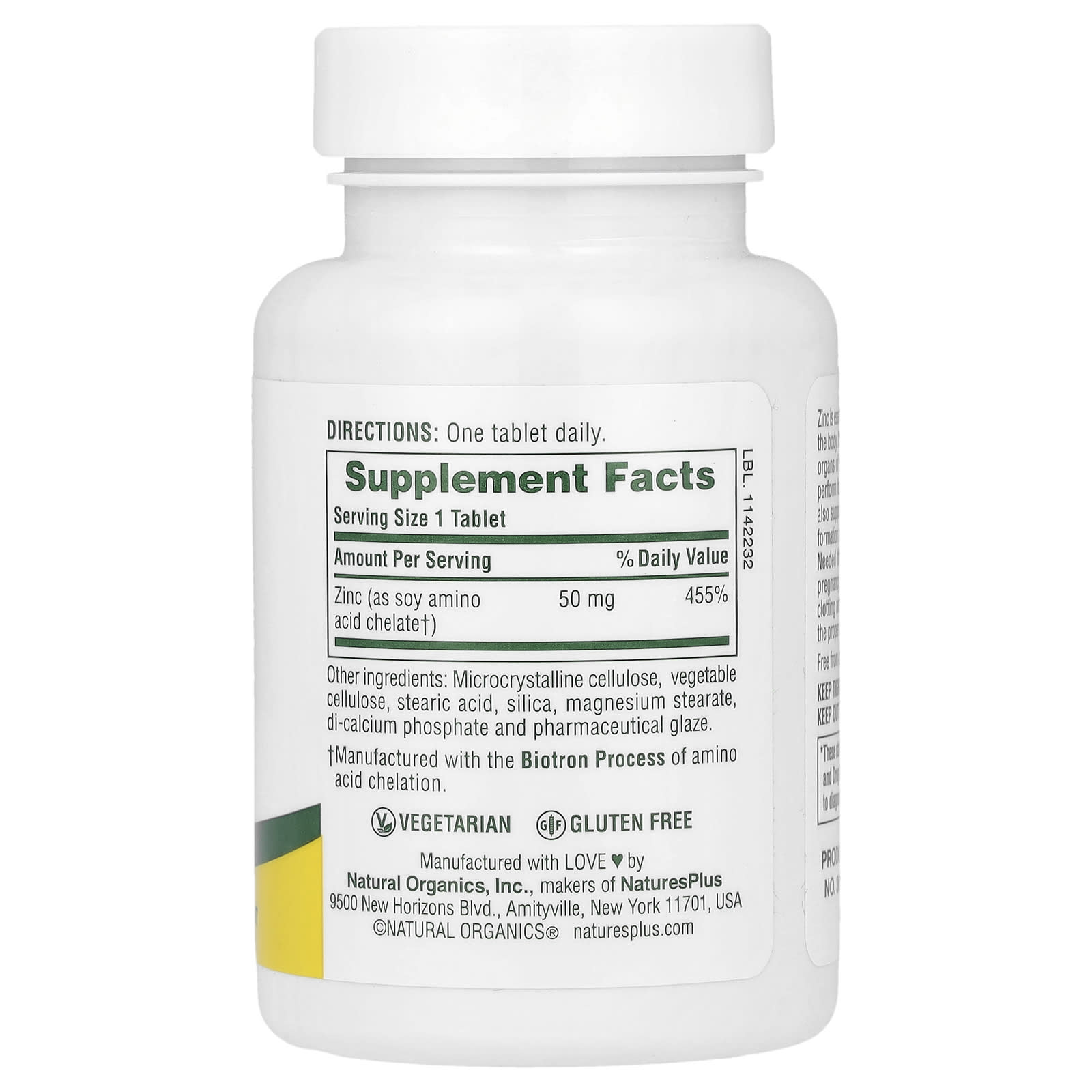 NaturesPlus, Zinc, 50 mg, 90 Tablets - Image 2