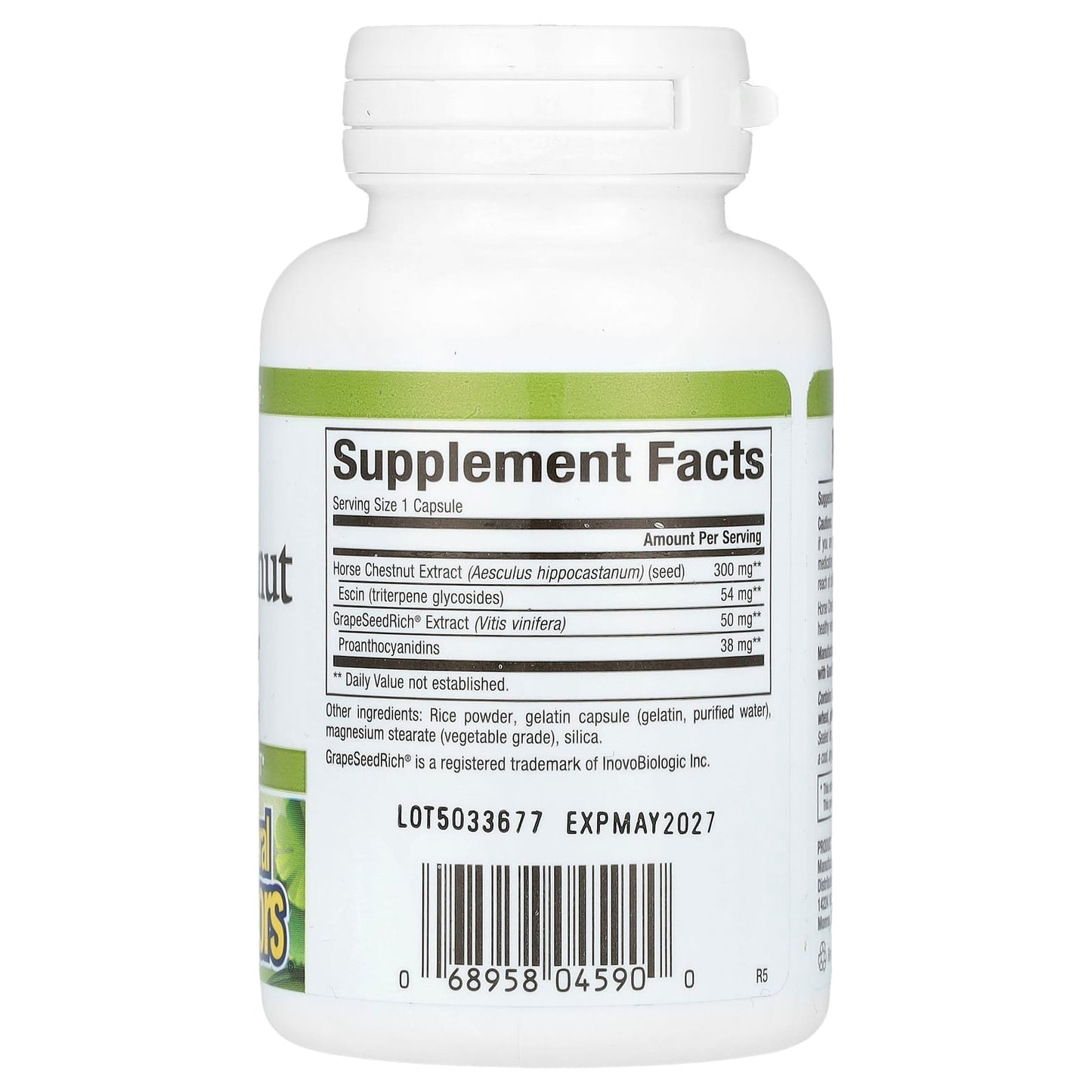 Natural Factors, HerbalFactors, Horse Chestnut with GrapeSeedRich, 350 mg, 60 Capsules - Image 2