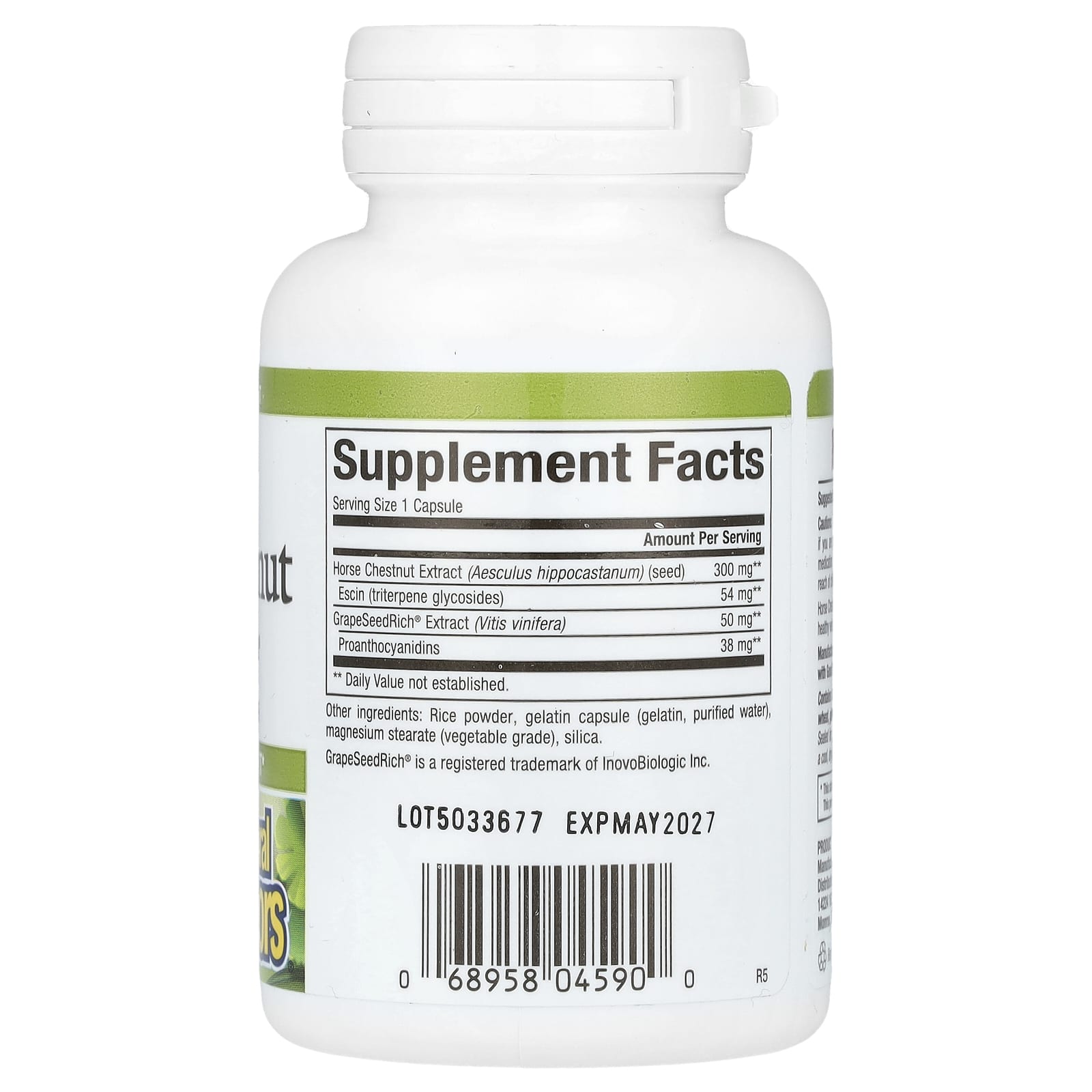 Natural Factors, HerbalFactors, Horse Chestnut with GrapeSeedRich, 350 mg, 60 Capsules - Image 2