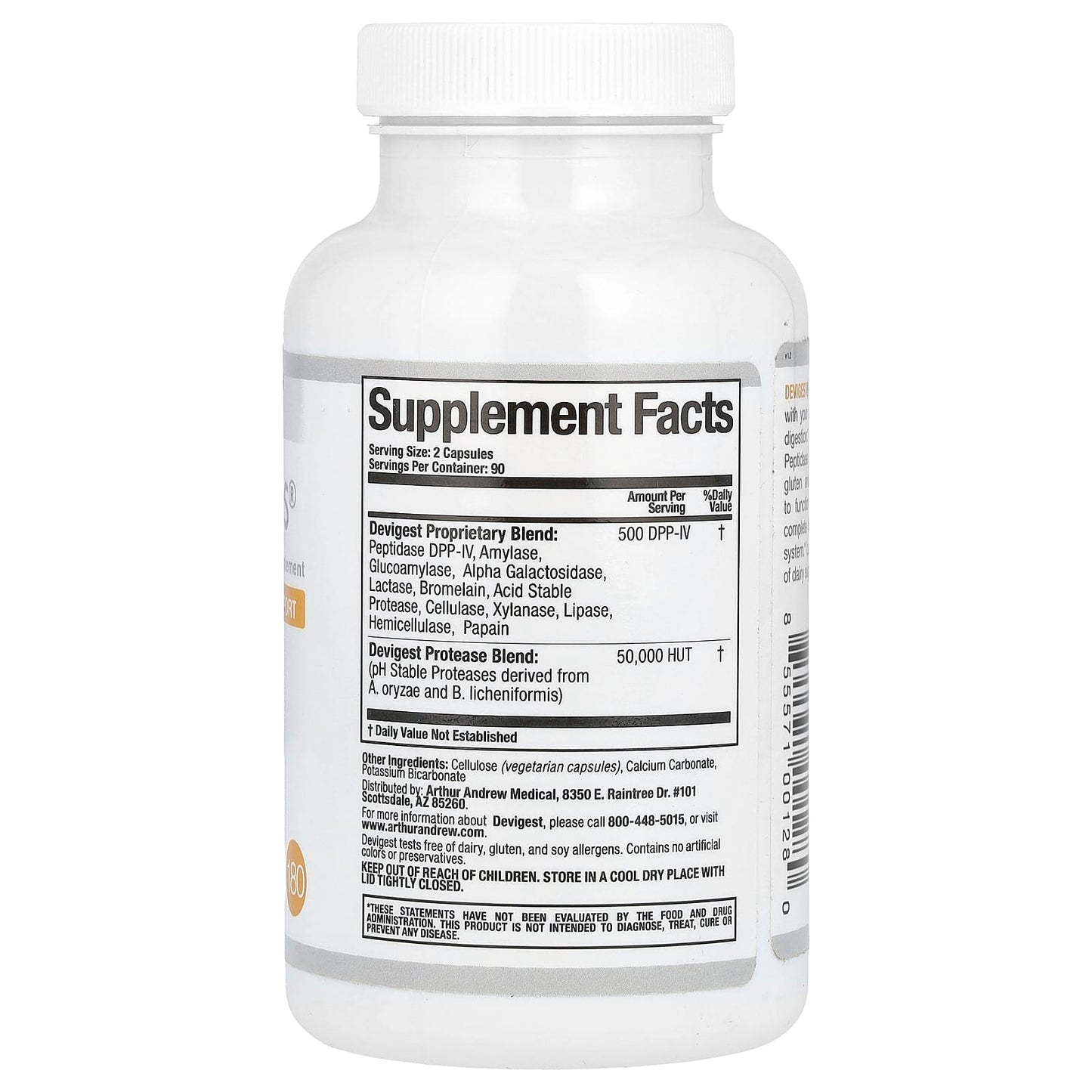 Arthur Andrew Medical Devigest ADS Advanced Digestive Support 180 Capsules - Image 2