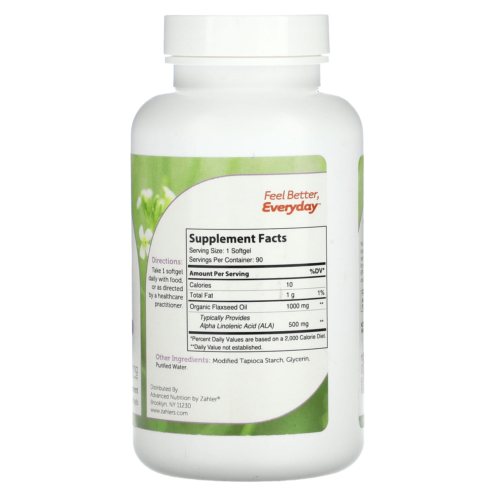 Zahler, Flaxseed Oil, 1,000 mg, 90 Softgels - Image 2
