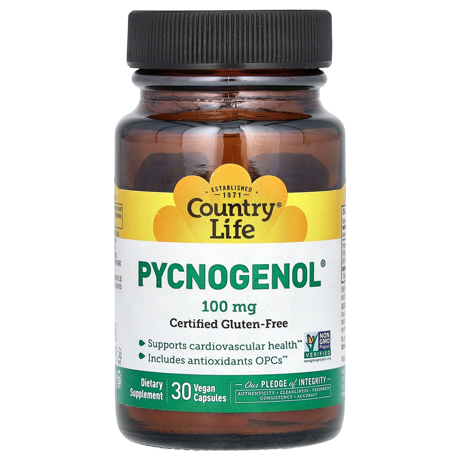 Country Life Pycnogenol 100mg - Supports Cardiovascular Health - Image 1