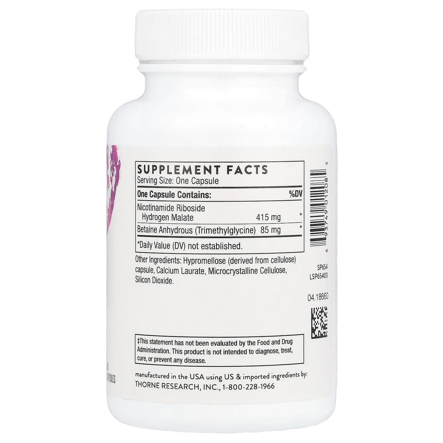 Thorne, NiaCel 400®, Nicotinamide Riboside, 60 Capsules - Image 2