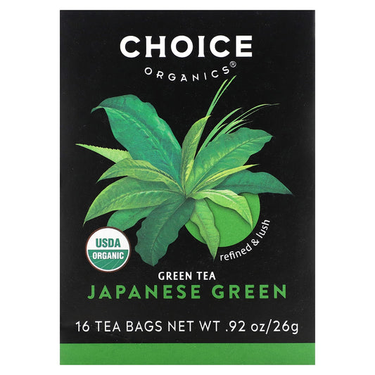 Choice Organic Teas, Green Tea, Japanese Green, 16 Tea Bags, 0.92 oz (26 g)