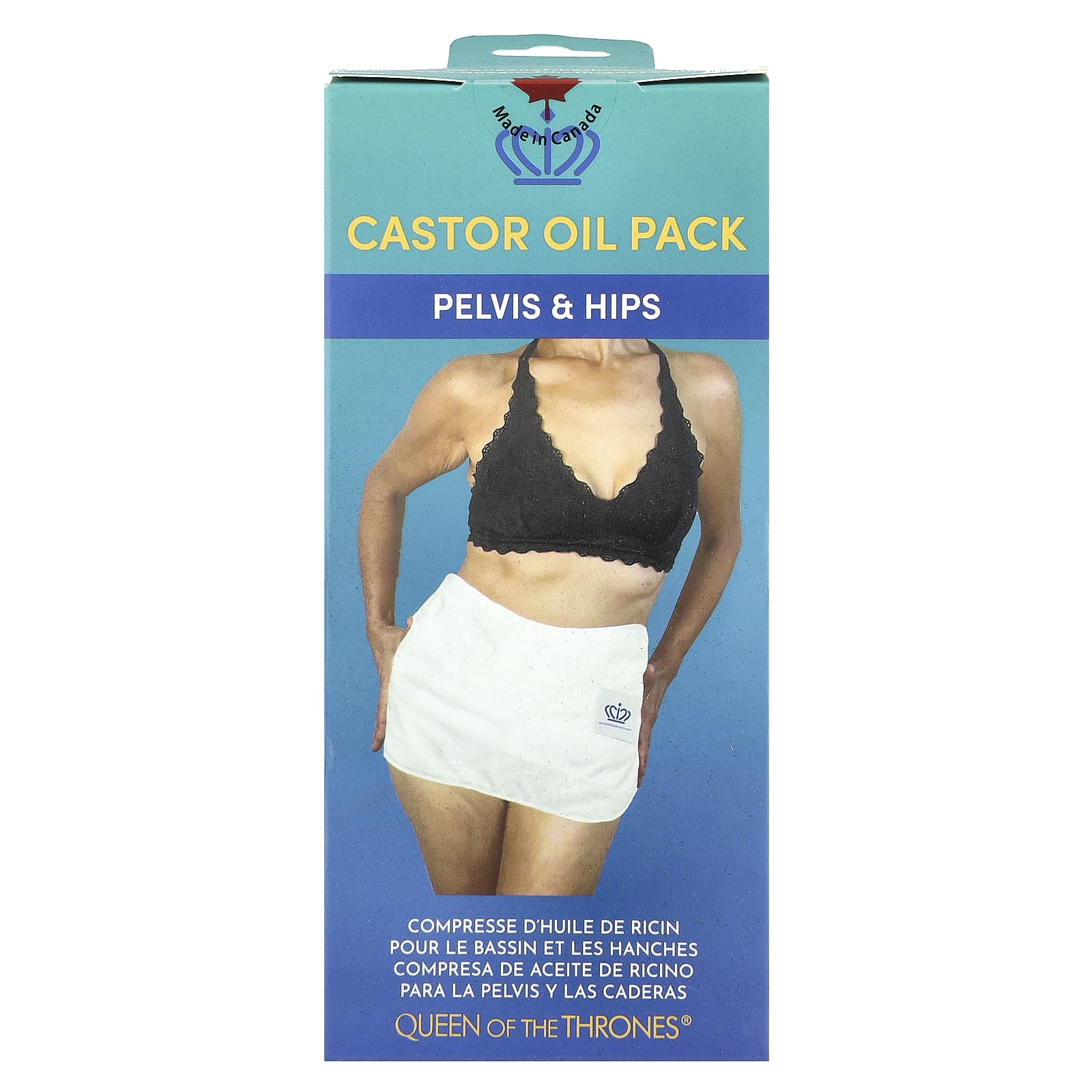 Queen of the Thrones, Castor Oil Pack, Pelvis & Hips, One Size Fits All, 1 Count - Image 2
