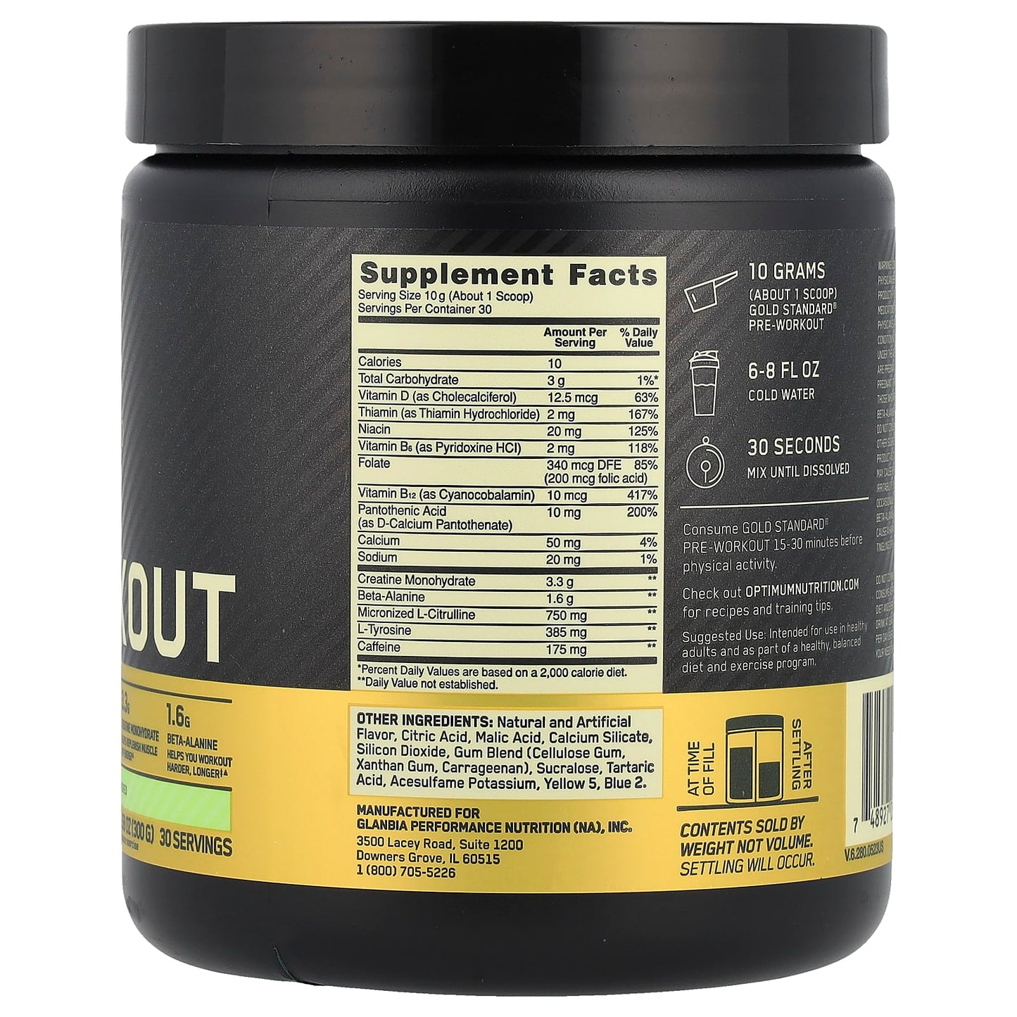 Optimum Nutrition, Gold Standard® Pre-Workout, Green Apple, 10.58 oz (300 g) - Image 2