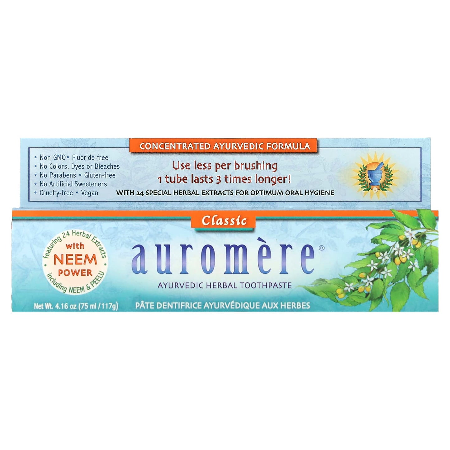 Auromere Ayurvedic Toothpaste, Classic, 4.16 oz - Natural Oral Care - Image 2