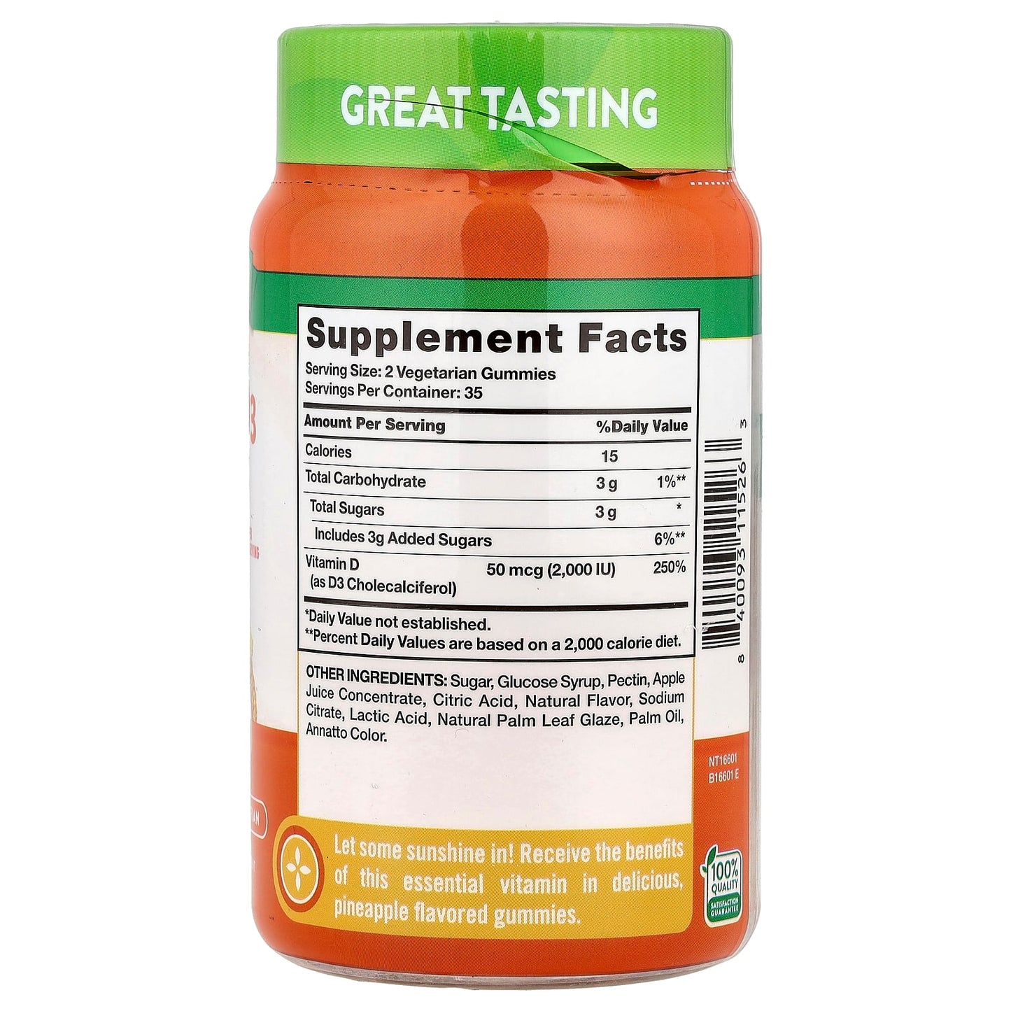 Nature's Truth, Vitamin D3, Extra Strength, Delicious Pineapple, 70 Gummies ( 25 mcg (1,000 IU) per Gummy) - Image 2