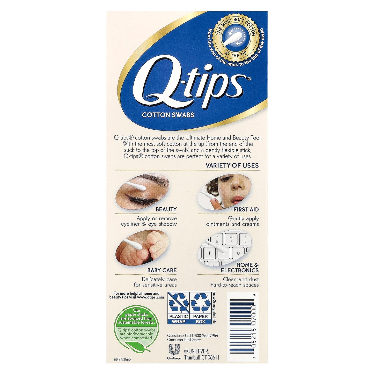 Q-tips, Cotton Swabs, 170 Swabs - Image 2