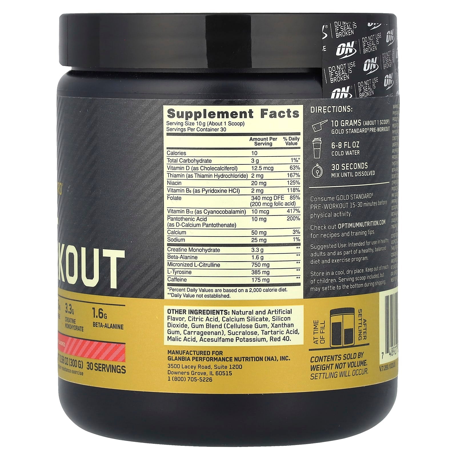 Optimum Nutrition, Gold Standard® Pre-Workout, Fruit Punch, 10.58 oz (300 g) - Image 2