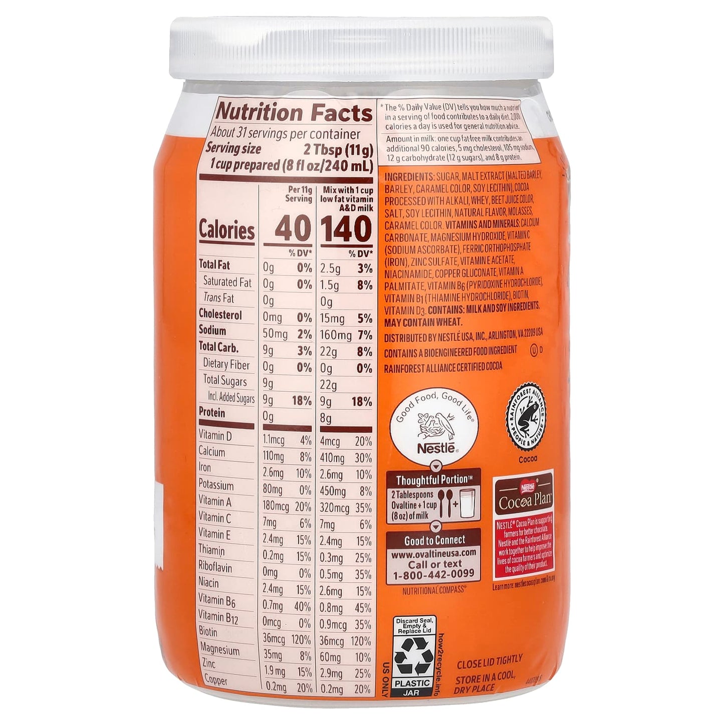 Ovaltine, Chocolate Malt Mix, 12 oz (340 g) - Image 2