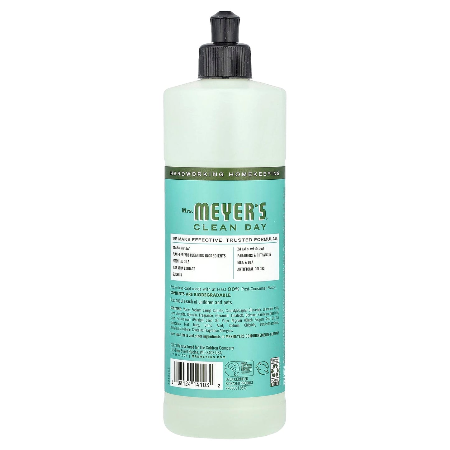 Mrs. Meyers Clean Day, Dish Soap, Basil Scent, 16 fl oz (473 ml) - Image 2