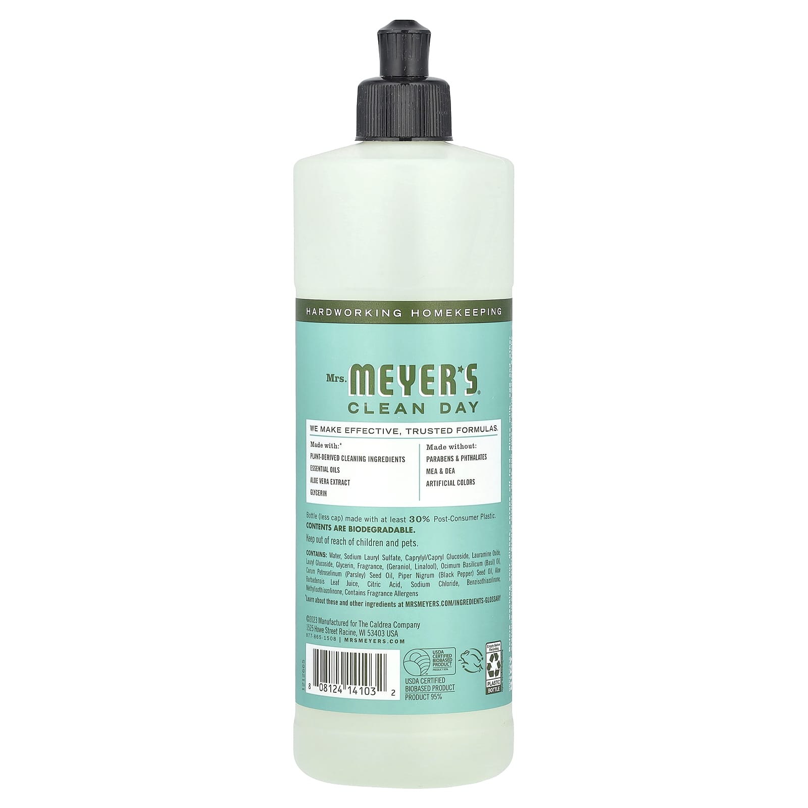 Mrs. Meyers Clean Day, Dish Soap, Basil Scent, 16 fl oz (473 ml) - Image 2