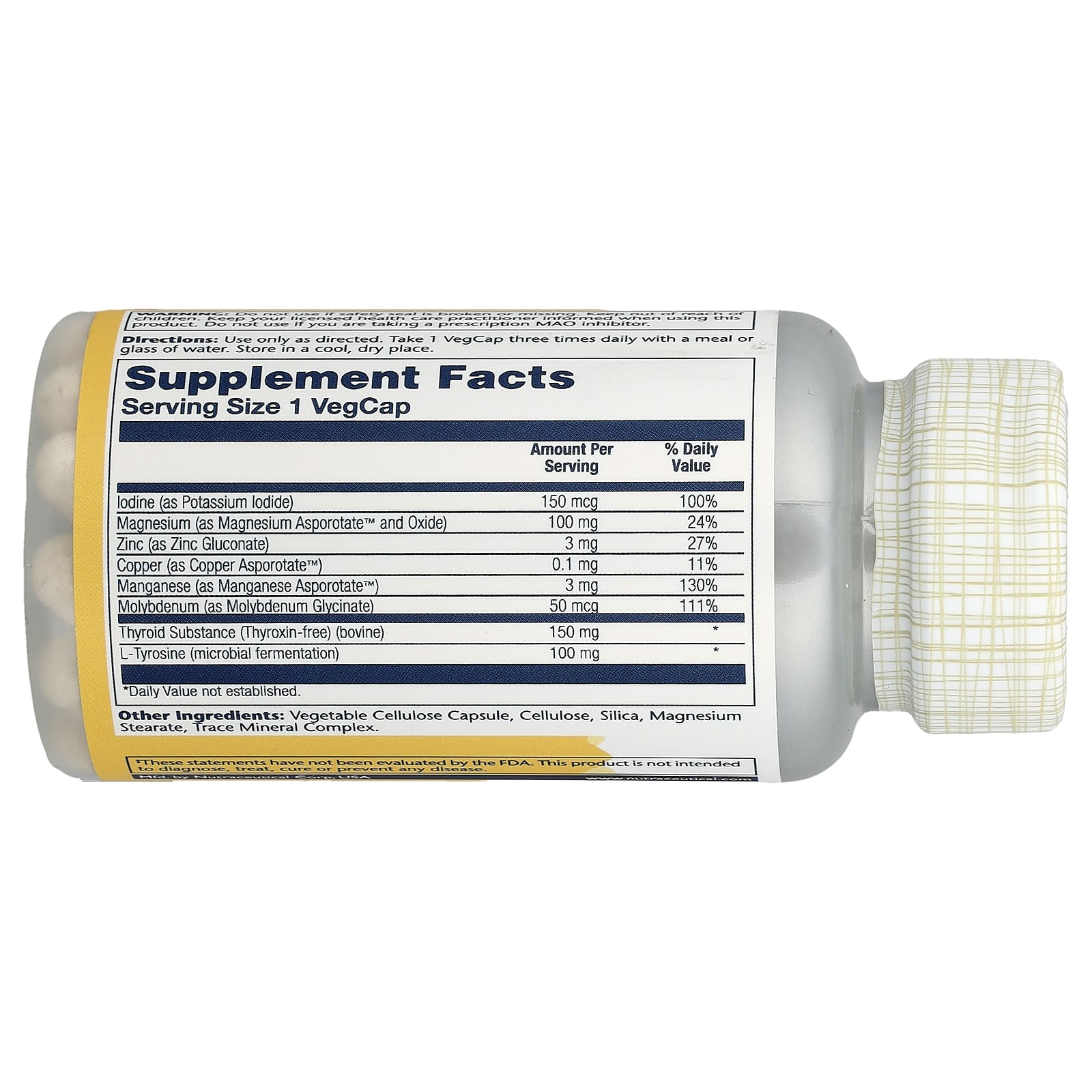 Solaray, Thyroid Caps™, Freeze Dried, 60 VegCaps - Image 2