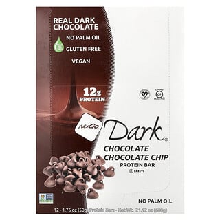 Vegan Dark Chocolate Protein Bars by NuGo Nutrition - 12 Bars