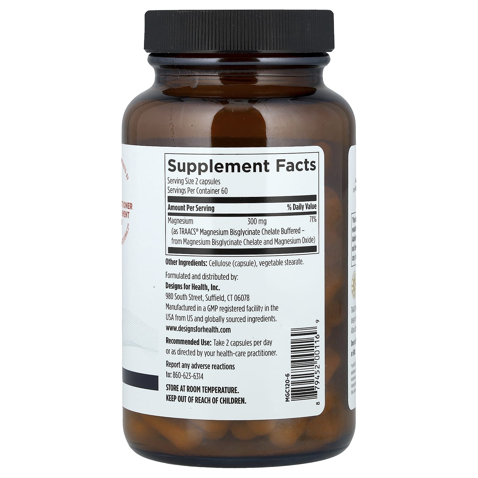 Magnesium Glycinate Complex for Optimal Energy and Health - 120 Vegan Capsules - Image 2