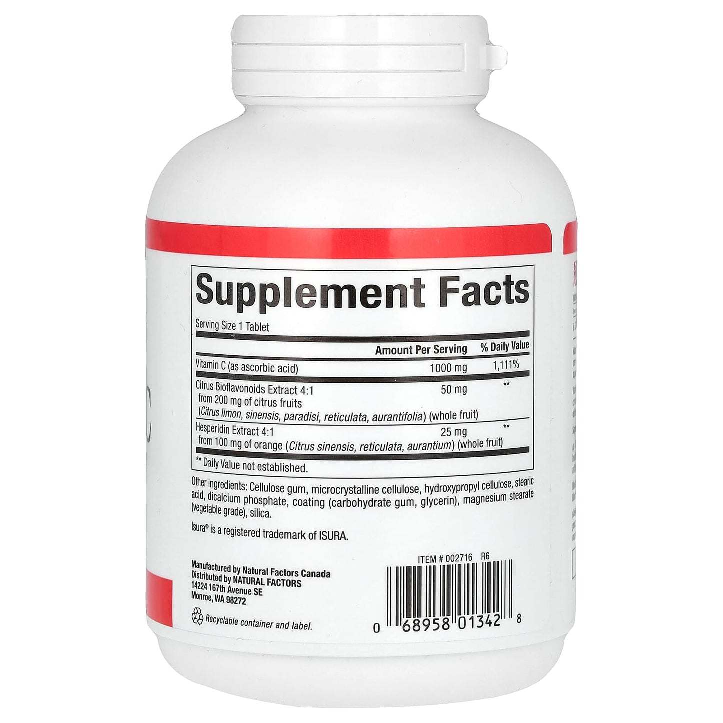 Natural Factors, Vitamin C, Time Release, 1,000 mg, 180 Tablets - Image 2