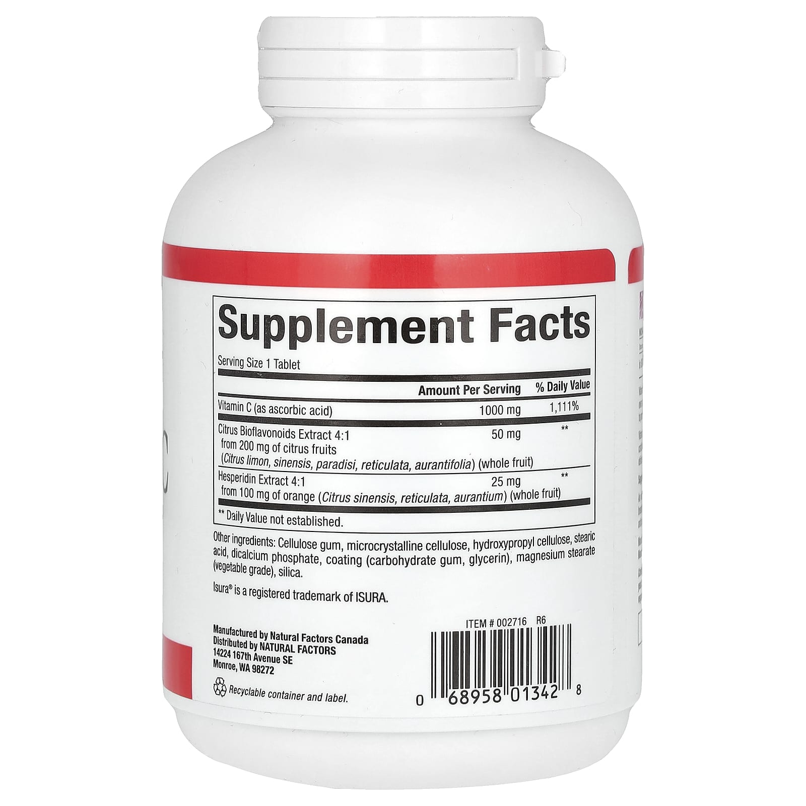 Natural Factors, Vitamin C, Time Release, 1,000 mg, 180 Tablets - Image 2