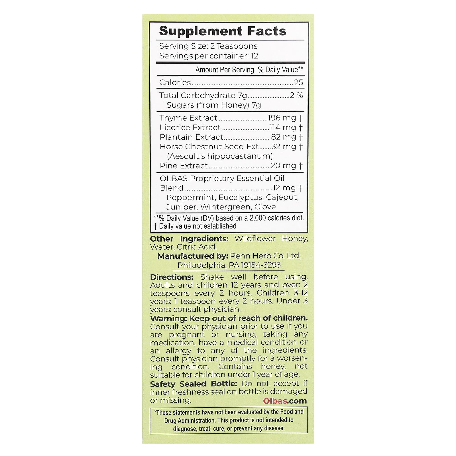 Olbas, Cough Syrup, Honey & Herbs, 4 fl oz (118 ml) - Image 2