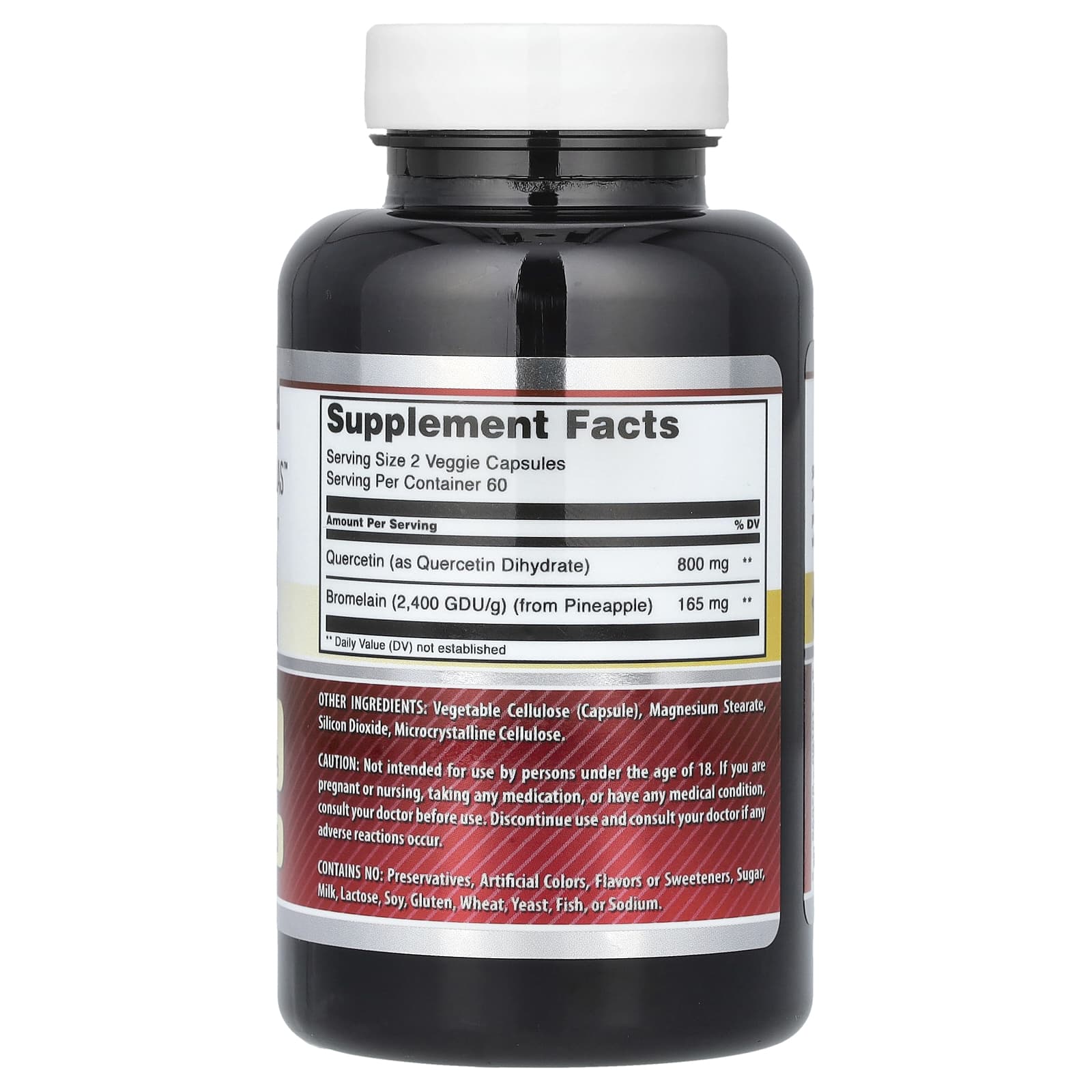 Quercetin Bromelain Supplement for Inflammation & Immunity - 120 Capsules - Image 2