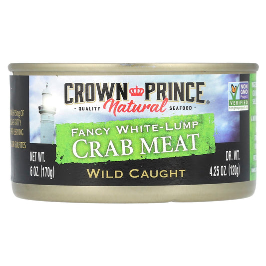 Crown Prince Natural, Fancy White-Lump Crab Meat, Wild Caught, 6 oz (170 g)