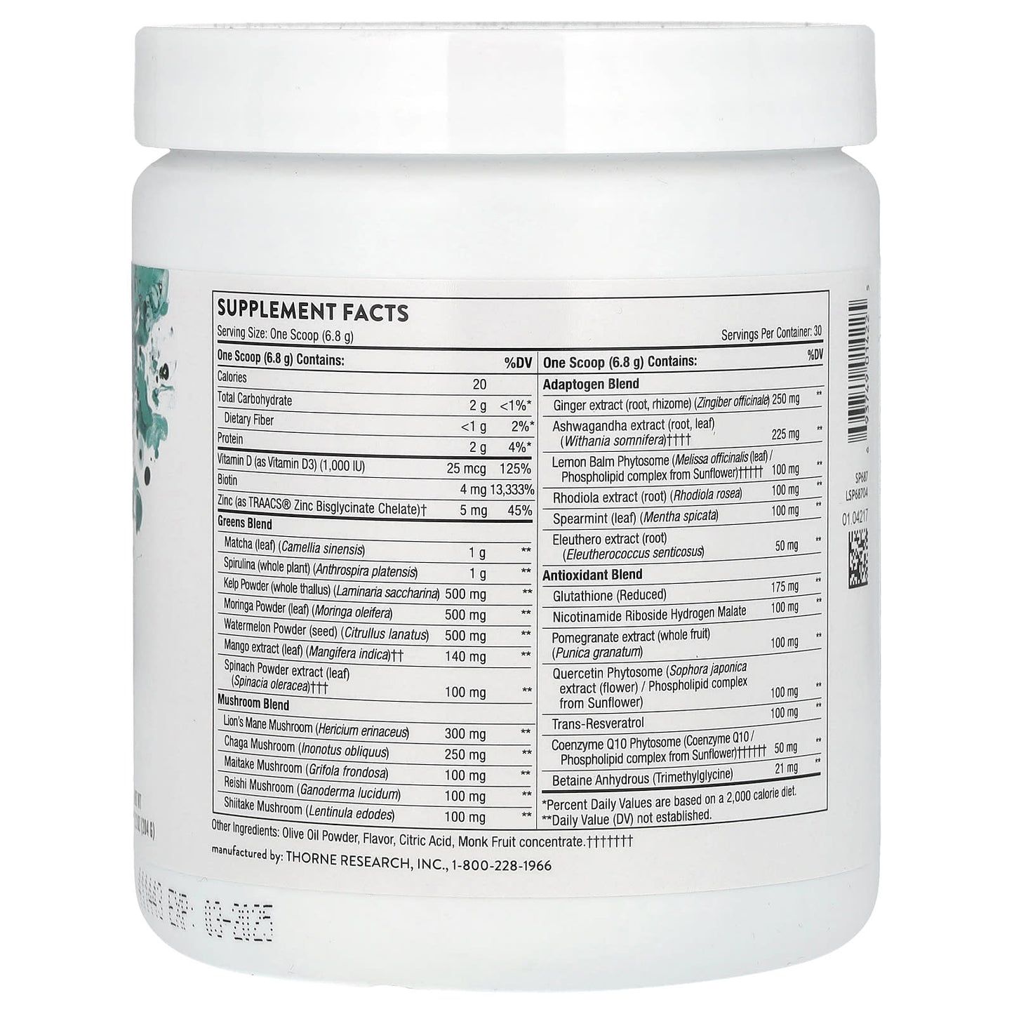 Thorne, Daily Greens Plus, 7.2 oz (204 g) - Image 2