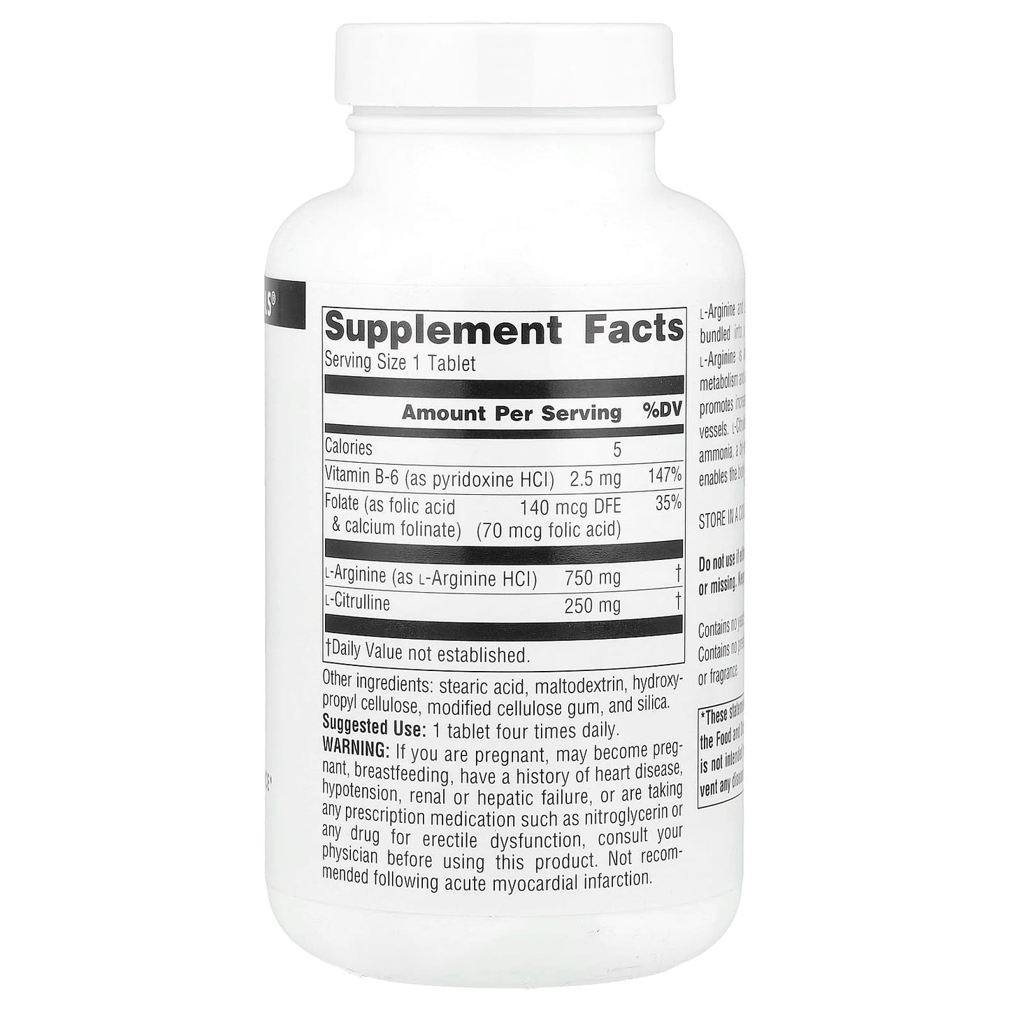 Source Naturals, L-Arginine L-Citrulline Complex, 120 Tablets - Image 2