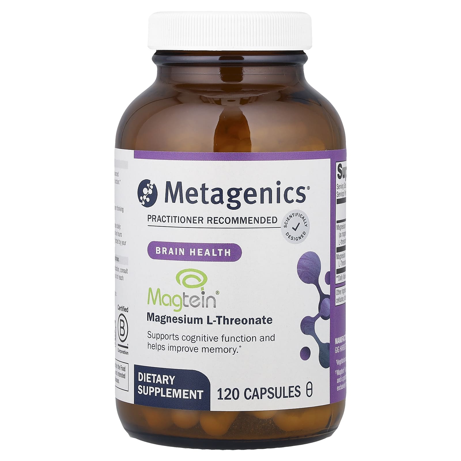 Metagenics, Magnesium L-Threonate, 120 Capsules - Image 1