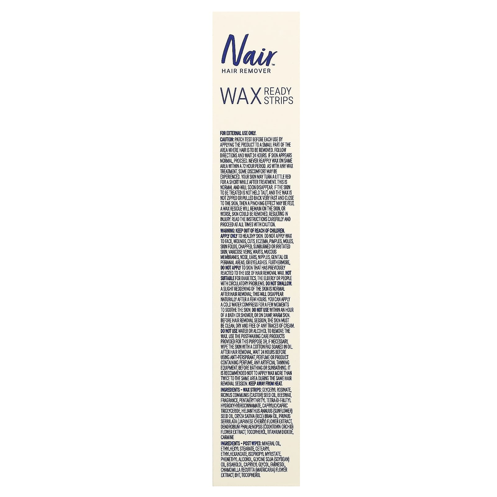 Nair, Wax Ready-Strips, For Legs & Body, Orchid & Cherry Blossom Extracts, 40 Wax Strips + 6 Post Wipes - Image 2